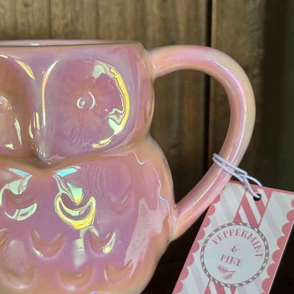 Iridescent Pink Owl Mug - Peppermint and Pine Collection - Picture 5 of 11